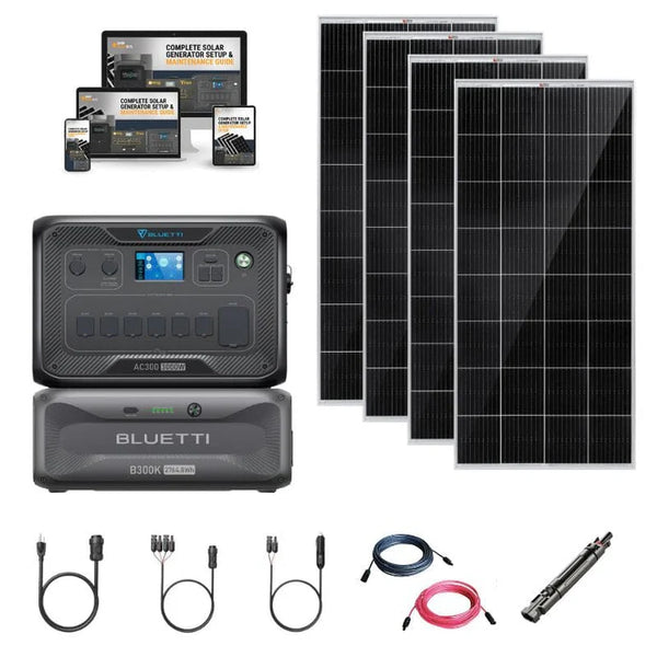 Bluetti AC300 3,072Wh/ 3,000W Solar Kits - Portable Power Station + Choose Your Custom Bundle | Complete Solar Generator Kit