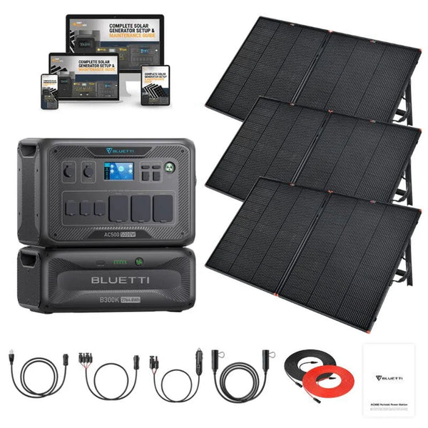 Bluetti AC500 5,000W / 3,072Wh to 18,432Wh Portable Power Station Solar Kits + Choose Your Custom Bundle | Complete Solar Kit