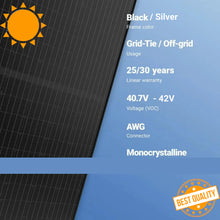 Load image into Gallery viewer, 350-550W Tier-1 Monocrystalline Solar Panels | 25-Year Warranty | Choose Your Wattage &amp; # of Panels
