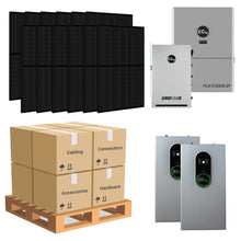 Load image into Gallery viewer, 14.4kW Solar + EG4 FlexBOSS21 + GridBOSS MID + [28.6kWh - 30.72kWh Lithium Battery Options] + 36 x 410W Solar Panels | Complete Solar Kit [BPK-PRO]