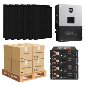 4.92kW Solar + EG4 12kPV + [20.48kWh - 28.6kWh Lithium Battery Options] + 12 x 410W Solar Panels | Includes Schematic | Complete Solar Kit [BPK-PLUS]