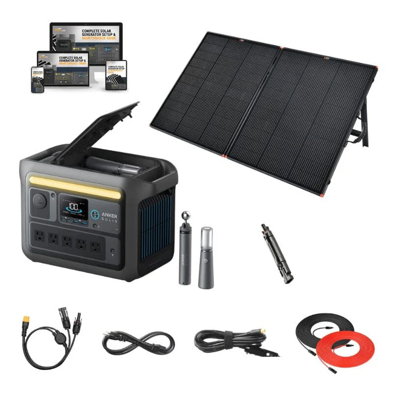 Anker SOLIX C800X 768Wh / 1200W Solar Power Station + Choose Your Custom Bundle | Complete Solar Kit