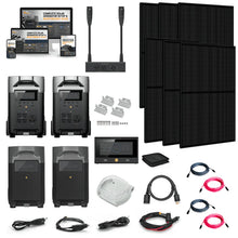 Load image into Gallery viewer, EcoFlow DELTA PRO 120V/240V Solar Kits - 7,200W Portable Power Station Setup + Choose Custom Bundle Option | Complete Solar Kit | 5-Year Warranty