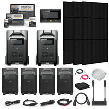 Load image into Gallery viewer, EcoFlow DELTA PRO 120V/240V Solar Kits - 7,200W Portable Power Station Setup + Choose Custom Bundle Option | Complete Solar Kit | 5-Year Warranty