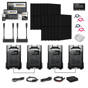EcoFlow DELTA PRO 120V/240V Solar Kits - 7,200W Portable Power Station Setup + Choose Custom Bundle Option | Complete Solar Kit | 5-Year Warranty