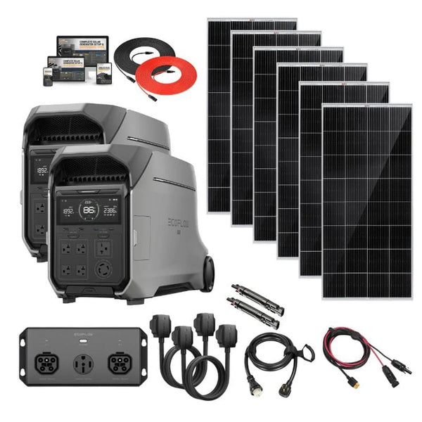 EcoFlow DELTA PRO 3 [DUAL Kits] - 8,192Wh / 8,000W Portable Power Station Kits | Choose Custom Bundle Option | Complete Solar Kit | 5-Year Warranty
