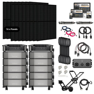 Dual EcoFlow DELTA PRO [ULTRA] Solar Kits - 7.2kw-14.4kw Output + 24kWh-60kWh Lithium Battery Bank | Choose Custom Bundle | 5-Year Warranty