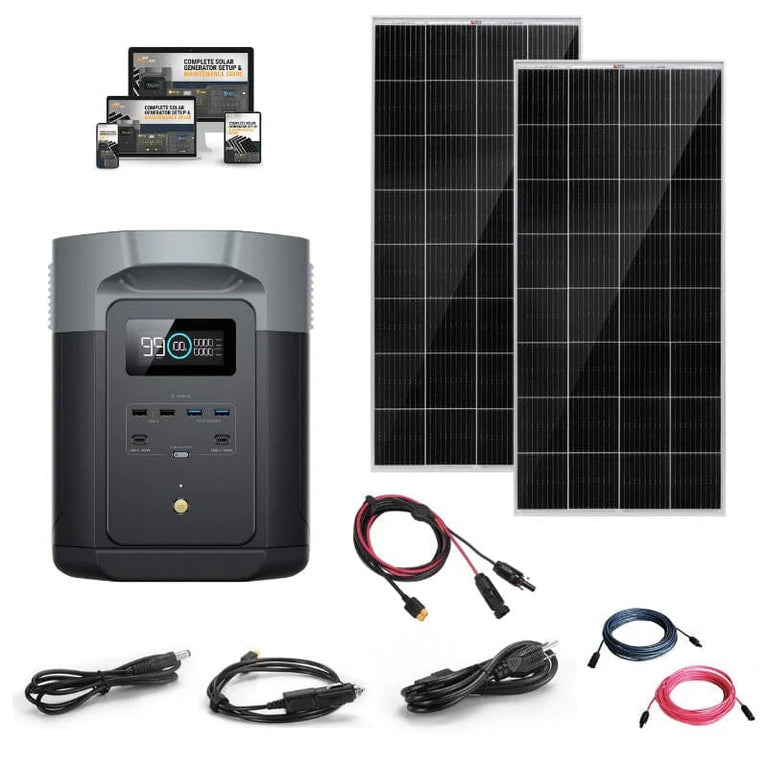 EcoFlow DELTA 2 [MAX] - 2,400W / 2,048Wh Portable Power Station + Choose Your Custom Bundle | Complete Solar Kit | 2023 DELTA 2 MAX Model