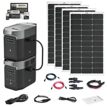 Load image into Gallery viewer, EcoFlow DELTA [2] Solar Kits - 1,800W / 1,024wH Portable Solar Power Station + Choose Your Custom Bundle | Complete Solar Generator Kit | 2023 Model