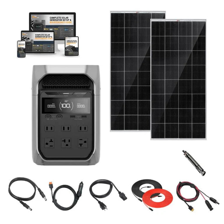 Ecoflow DELTA 3 PLUS 1,024Wh Portable Power Station + Choose Custom Solar Panel Bundle Option | 5-Year Warranty | Complete Solar Kit