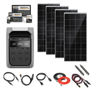 Ecoflow DELTA 3 PLUS 1,024Wh Portable Power Station + Choose Custom Solar Panel Bundle Option | 5-Year Warranty | Complete Solar Kit