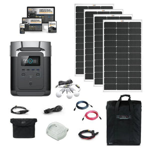 EcoFlow DELTA 1,800W / 1,300Wh Solar Kit / Portable Power Station + Choose Your Custom Bundle | Complete Solar Generator Kit