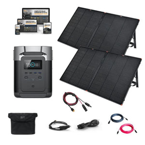 EcoFlow DELTA 1,800W / 1,300Wh Solar Kit / Portable Power Station + Choose Your Custom Bundle | Complete Solar Generator Kit