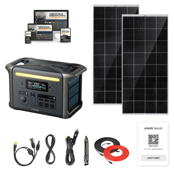 Anker SOLIX F1500 1536Wh / 1800W Portable Power Station + Choose Your Custom Bundle | Complete Solar Kit
