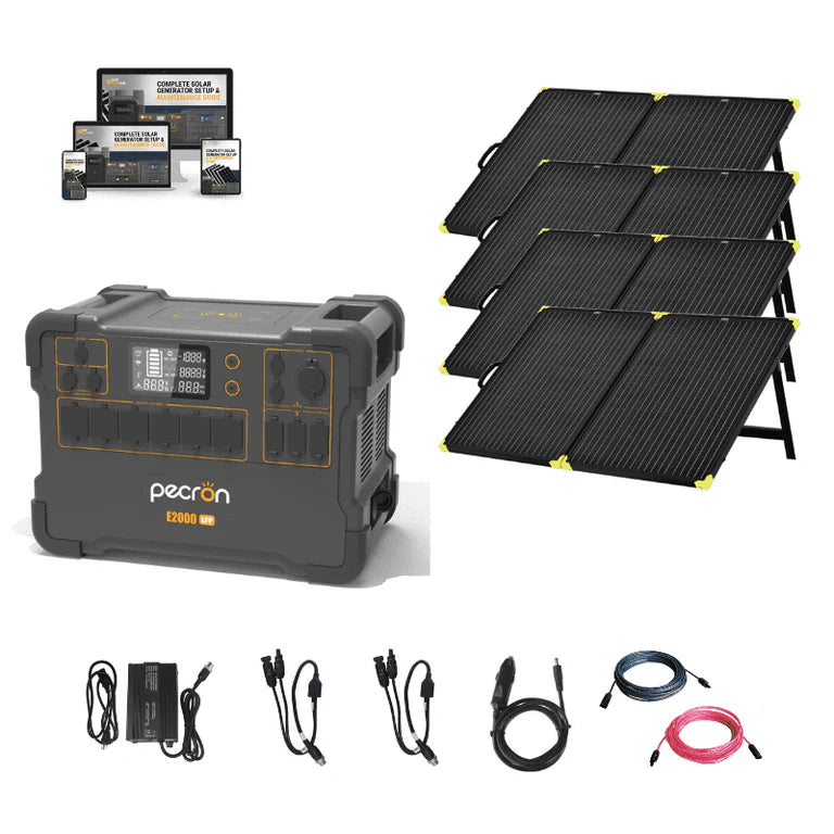 Pecron E2000LFP [Expandable] 2000W / 1,920Wh Portable Power Station + Choose Your Custom Bundle | 5 Year Warranty | Complete Solar Generator Kit | Up to 8064Wh Capacity
