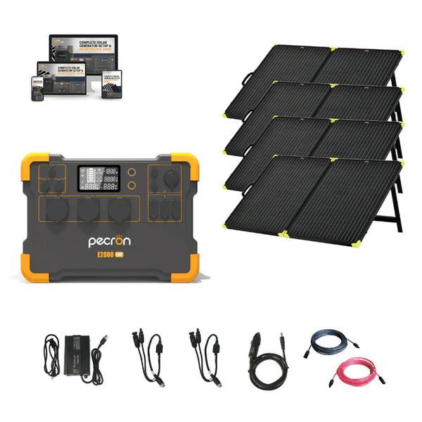 Pecron E2000LFP [Expandable] 2000W / 1,920Wh Portable Power Station + Choose Your Custom Bundle | 5 Year Warranty | Complete Solar Generator Kit | Up to 8064Wh Capacity