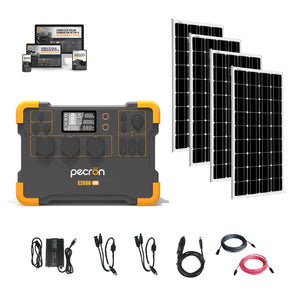 Pecron E2000LFP [Expandable] 2000W / 1,920Wh Portable Power Station + Choose Your Custom Bundle | 5 Year Warranty | Complete Solar Generator Kit | Up to 8064Wh Capacity
