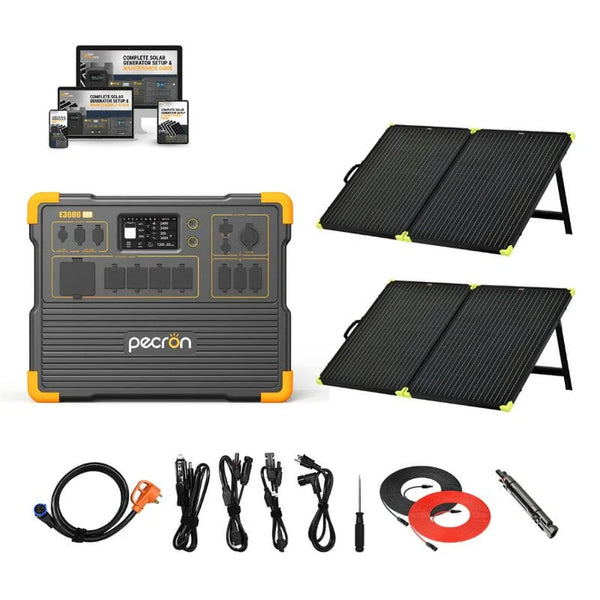 Pecron E3600 LFP 3,600W / 3,072Wh Portable Power Station + Choose Custom Solar Panel Bundle Option | 5-Year Warranty | Complete Solar Kit