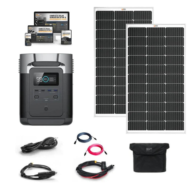 EcoFlow DELTA 1,800W / 1,300Wh Solar Kit / Portable Power Station + Choose Your Custom Bundle | Complete Solar Generator Kit