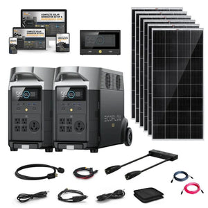 EcoFlow DELTA PRO 120V/240V Solar Kits - 7,200W Portable Power Station Setup + Choose Custom Bundle Option | Complete Solar Kit | 5-Year Warranty