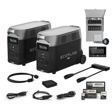Load image into Gallery viewer, EcoFlow DELTA PRO 120V/240V Solar Kits - 7,200W Portable Power Station Setup + Choose Custom Bundle Option | Complete Solar Kit | 5-Year Warranty