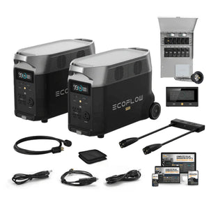EcoFlow DELTA PRO 120V/240V Solar Kits - 7,200W Portable Power Station Setup + Choose Custom Bundle Option | Complete Solar Kit | 5-Year Warranty