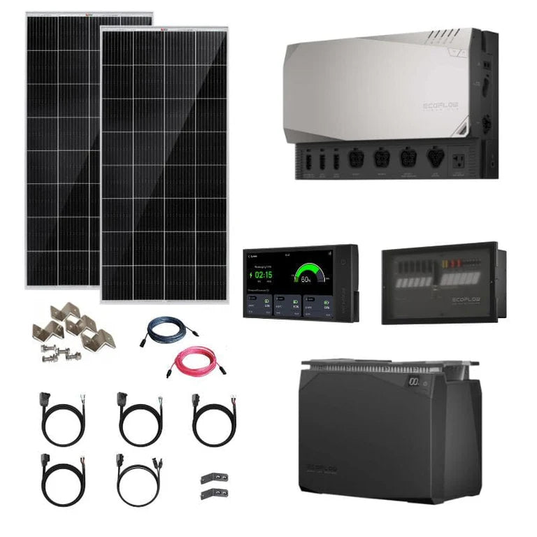 EcoFlow Power Kits - 3,600W 120V Output + [2kWh - 15kWh Lithium Battery Bank] + 400W - 2200W of Solar | Modular & Expandable + Choose Custom Bundle Option | Complete Solar Kit | 5-Year Warranty