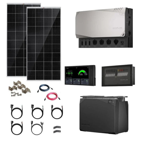 EcoFlow Power Kits - 3,600W 120V Output + [2kWh - 15kWh Lithium Battery Bank] + 400W - 2200W of Solar | Modular & Expandable + Choose Custom Bundle Option | Complete Solar Kit | 5-Year Warranty