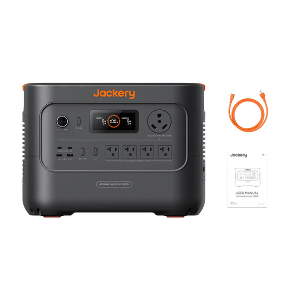 Jackery Explorer 3000 V2 | 3,072Wh LiFePO4 Solar Generator | 3,600W Output (7,200W Surge) | Ultra-Lightweight & Long-Lasting | UPS | 2-Year Warranty