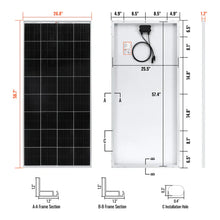 Load image into Gallery viewer, 200 Watt Solar Panel | High Efficiency 12V Monocrystalline (19.98% Efficiency) | 25-Year Power Output Warranty