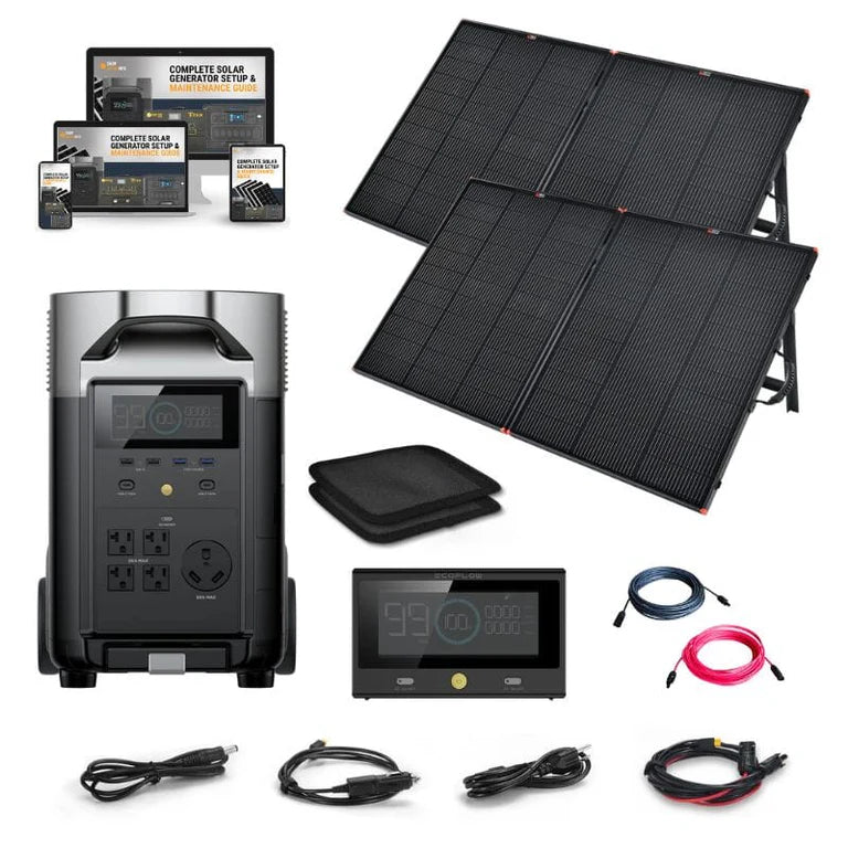 EcoFlow DELTA PRO 120V Solar Kits - 3,600Wh / 3,600W Portable Power Station + Choose Your Custom Bundle Option | Complete Solar Kit | 5-Year Warranty