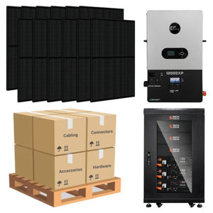 7.38kW Complete Solar Power System - 12,000W 120/240V [14.3kWh-15.36kWh Lithium Battery Bank] + 18 x 410W Mono Solar Panels [OGK-MAX]