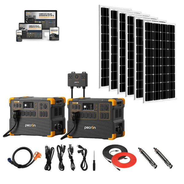 Pecron E3600 LFP 120V/240V Solar Kits - 7,200W Portable Power Station Setup + Choose Custom Solar Panel Bundle Option | 5-Year Warranty | Complete Solar Kit