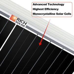 200 Watt Solar Panel | High Efficiency 12V Monocrystalline (19.98% Efficiency) | 25-Year Power Output Warranty