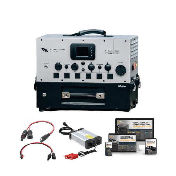 Point Zero Energy Titan Boost Solar Kits - 3,000W / 2,500Wh Portable Power Station + Choose Your Custom Bundle