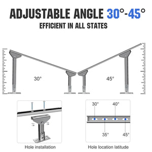 Adjustable Multi-Piece Solar Panel Mounting Brackets | 1-4 Solar Panels